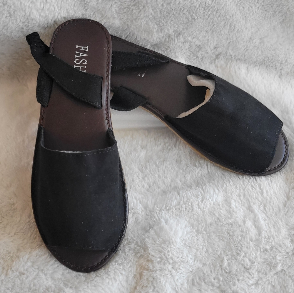Black Slingback Sandals